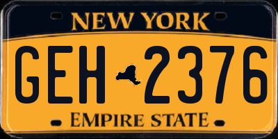 NY license plate GEH2376