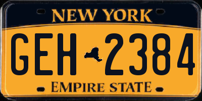 NY license plate GEH2384