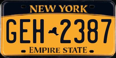 NY license plate GEH2387