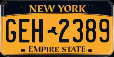 NY license plate GEH2389