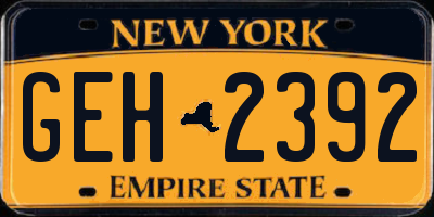 NY license plate GEH2392