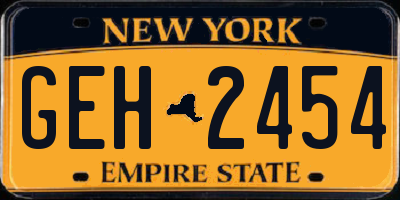 NY license plate GEH2454