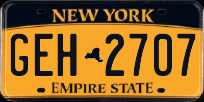 NY license plate GEH2707