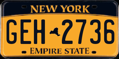 NY license plate GEH2736