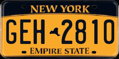 NY license plate GEH2810
