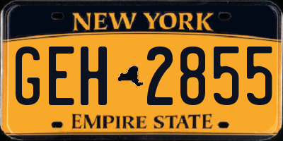 NY license plate GEH2855