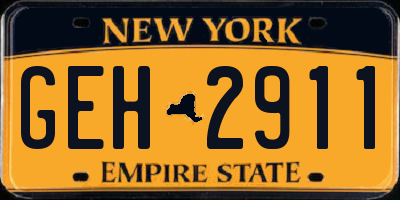 NY license plate GEH2911