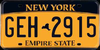 NY license plate GEH2915