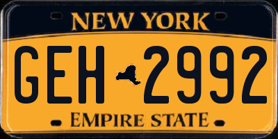 NY license plate GEH2992