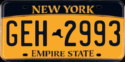 NY license plate GEH2993