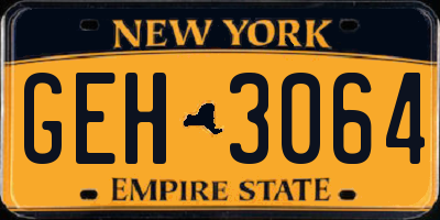 NY license plate GEH3064