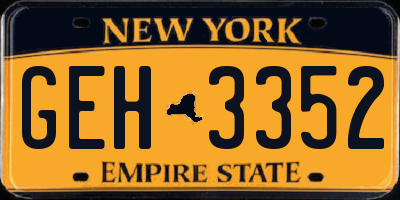 NY license plate GEH3352