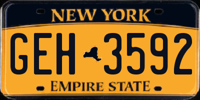 NY license plate GEH3592