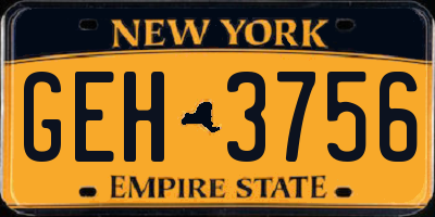 NY license plate GEH3756