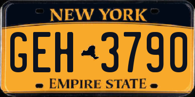 NY license plate GEH3790