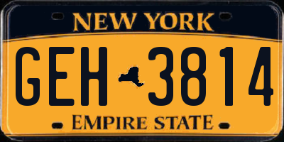 NY license plate GEH3814