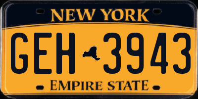 NY license plate GEH3943