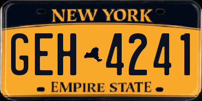 NY license plate GEH4241