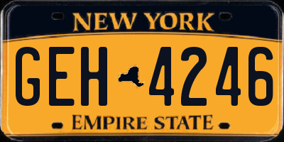 NY license plate GEH4246