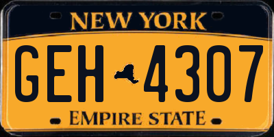 NY license plate GEH4307
