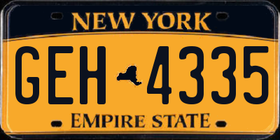 NY license plate GEH4335