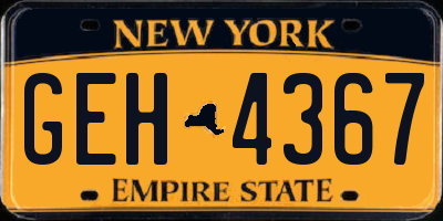 NY license plate GEH4367