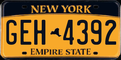 NY license plate GEH4392