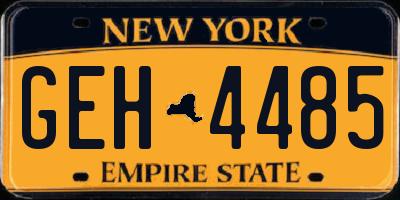 NY license plate GEH4485