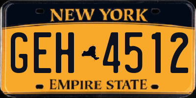 NY license plate GEH4512