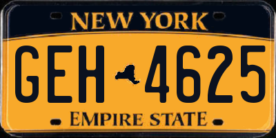 NY license plate GEH4625