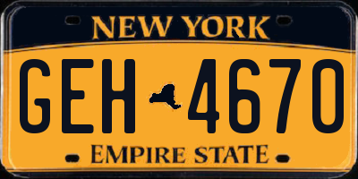 NY license plate GEH4670