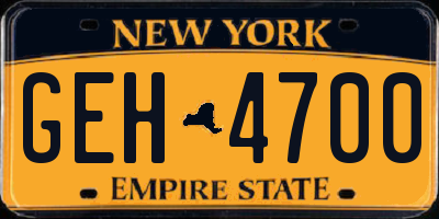 NY license plate GEH4700