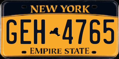 NY license plate GEH4765