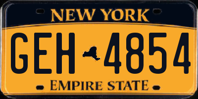 NY license plate GEH4854