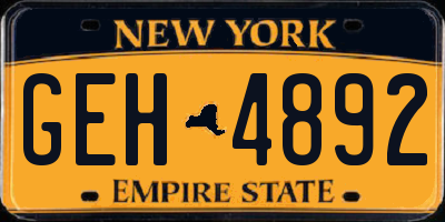 NY license plate GEH4892