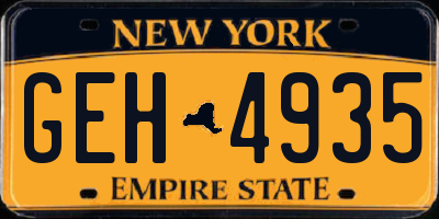NY license plate GEH4935