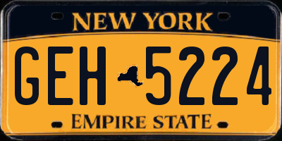 NY license plate GEH5224