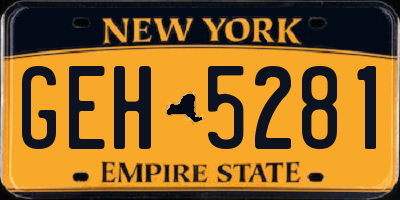 NY license plate GEH5281