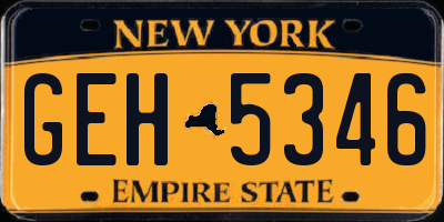 NY license plate GEH5346