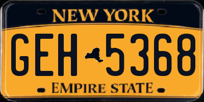 NY license plate GEH5368