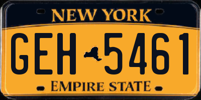 NY license plate GEH5461