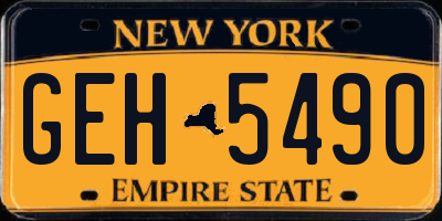 NY license plate GEH5490