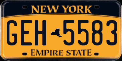 NY license plate GEH5583
