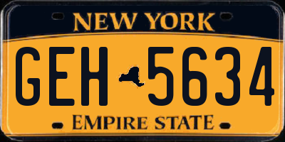 NY license plate GEH5634