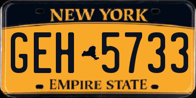 NY license plate GEH5733