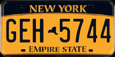 NY license plate GEH5744