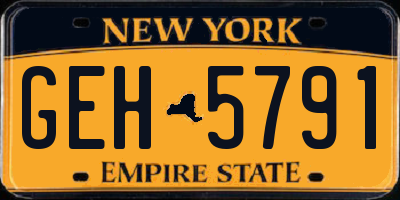 NY license plate GEH5791