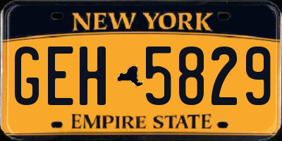 NY license plate GEH5829