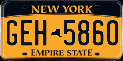 NY license plate GEH5860