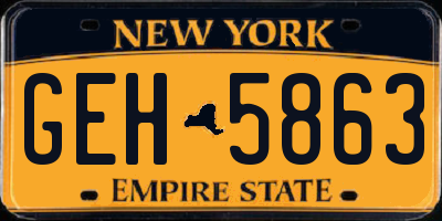NY license plate GEH5863